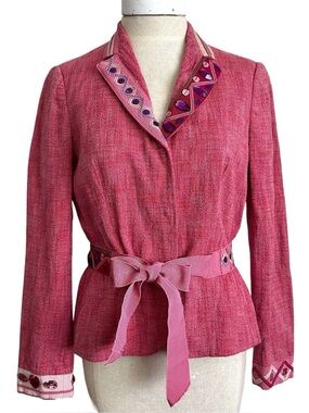 Moschino Cheap & Chic Pink Embellished Blazer Jacket Size 10